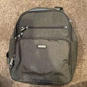Baggallini backpack with anti theft zippers, gray, new